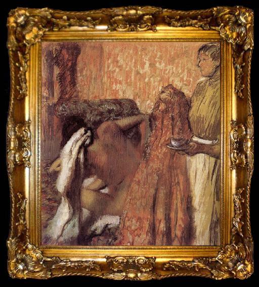framed  Edgar Degas breakfast after the bath, ta009-2